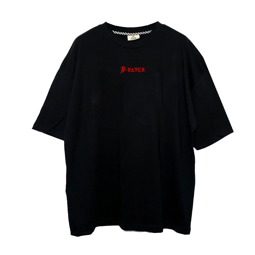 OVERSIZE BLACK T-SHIRT 'CRAZY RAVE' B-RAVER