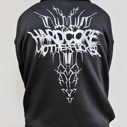 OVERSIZE BLACK SWEATSHIRT 'HARDCORE TRIBAL' REFLECTIVE