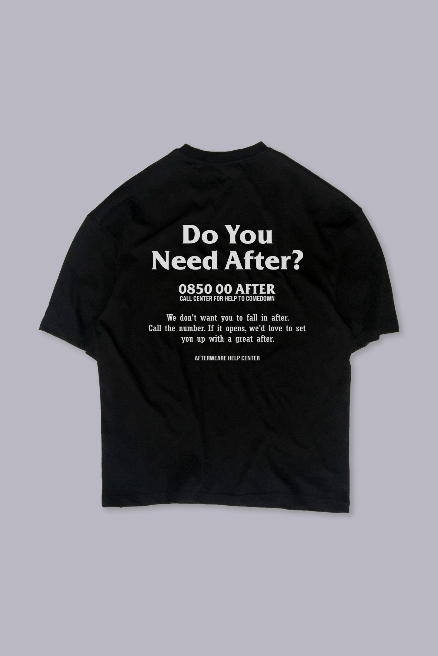 OVERSIZE BLACK T-SHIRT ’DO YOU NEED AFTER’ REFLECTIVE - FREEDOM OVERSIZED