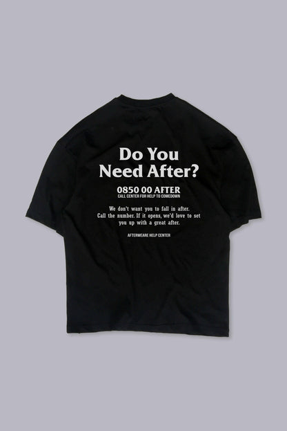 OVERSIZE BLACK T-SHIRT ’DO YOU NEED AFTER’ REFLECTIVE - FREEDOM OVERSIZED