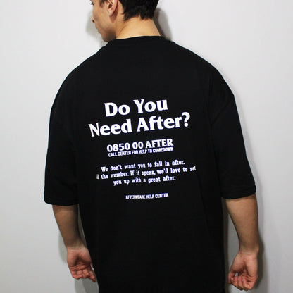 OVERSIZE BLACK T-SHIRT ’DO YOU NEED AFTER’ REFLECTIVE - FREEDOM OVERSIZED