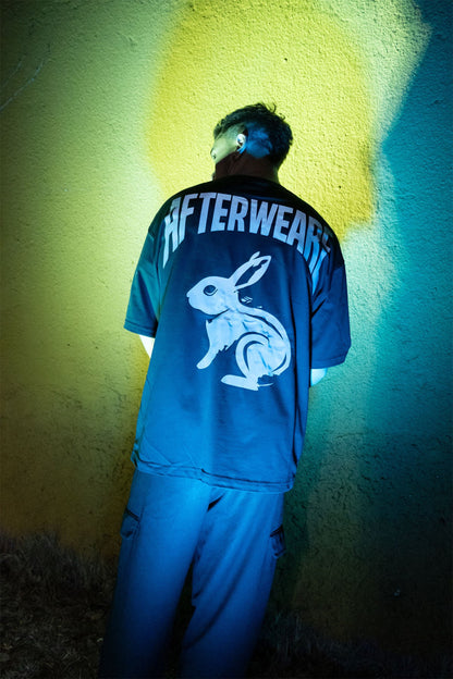 Oversize Black T-shirt ’Follow Me Rabbit’ Oversize Siyah Tişört - FREEDOM OVERSIZED