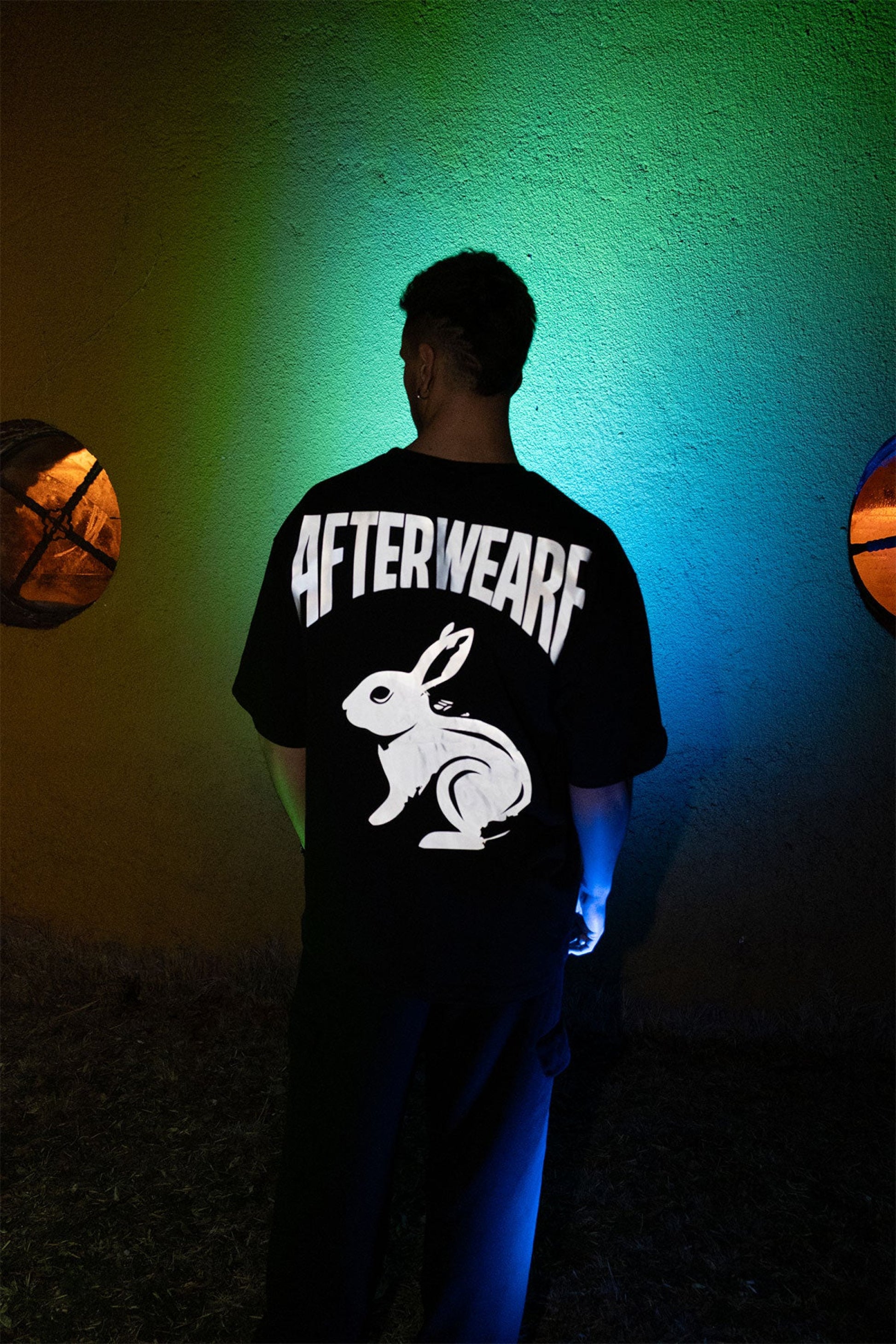 Oversize Black T-shirt ’Follow Me Rabbit’ Oversize Siyah Tişört - FREEDOM OVERSIZED