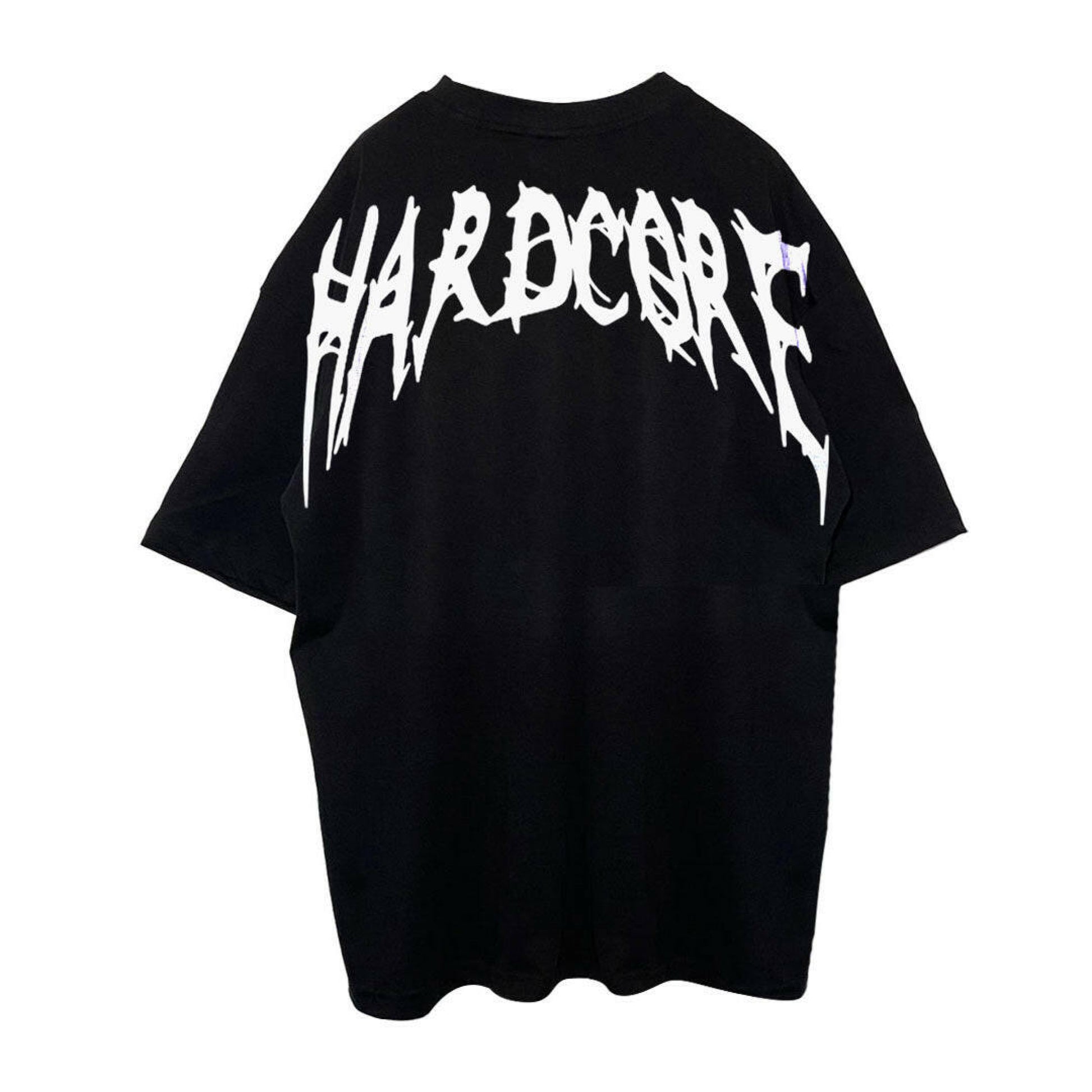 OVERSIZE BLACK T-SHIRT ’I AM HARDCORE BIG BACK’ REFLECTIVE - FREEDOM OVERSIZED