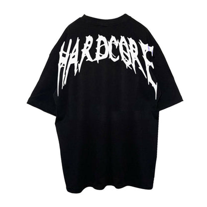 OVERSIZE BLACK T-SHIRT ’I AM HARDCORE BIG BACK’ REFLECTIVE - FREEDOM OVERSIZED