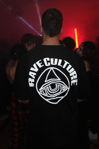 Oversize Black T-shirt ’Rave Culture’ Oversize Siyah Tişört - FREEDOM OVERSIZED