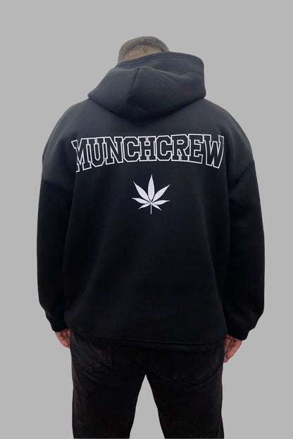SCHWARZER OVERSIZE-HOODIE „MUNCHCREW“ REFLEKTIEREND