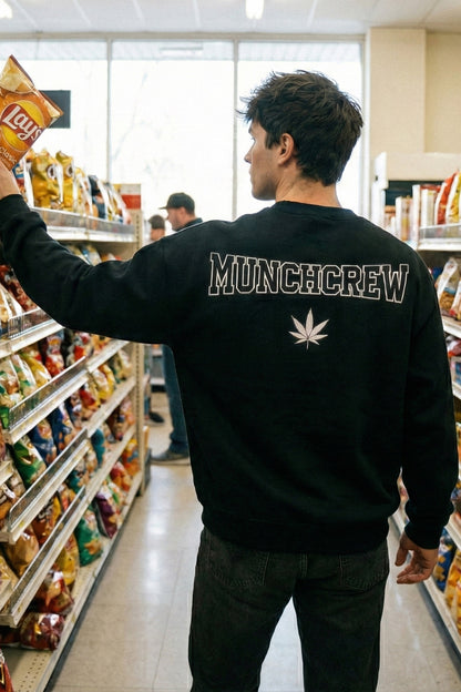 Unisex Siyah Oversize Sweatshirt 'MUNCHCREW 420'