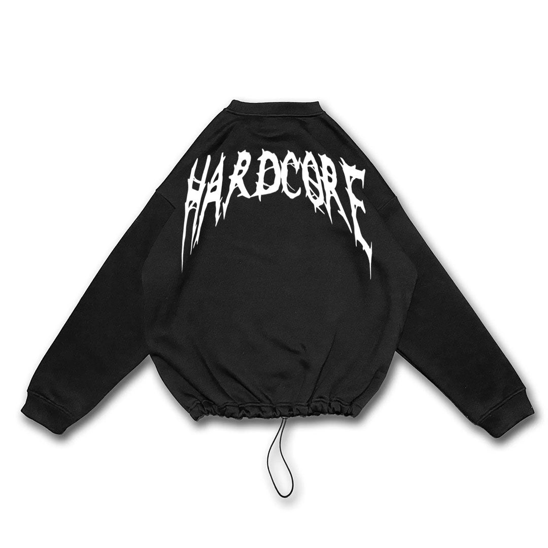 OVERSIZE BLACK SWEATSHIRT 'I AM HARDCORE' REFLECTIVE.