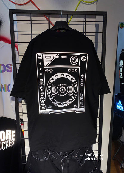 OVERSIZE BLACK T-SHIRT 'DECK ON MY BACK' REFLECTIVE