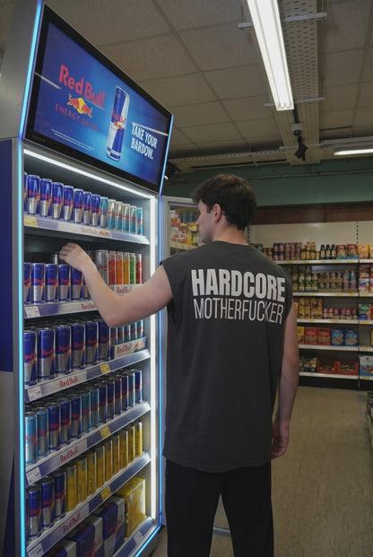 OVERSIZE SCHWARZES T-SHIRT „HARDCORE MOTHERFUCKER“ REFLEKTIEREND