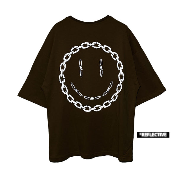 BROWN OVERSIZE T-SHIRT 'ACID CHAIN' REFLECTIVE 'LIMITED EDITION'