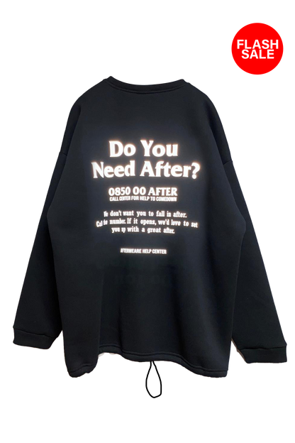 Unisex Siyah Oversized Sweatshirt – 'DO YOU NEED AFTER' reflective flash sale.