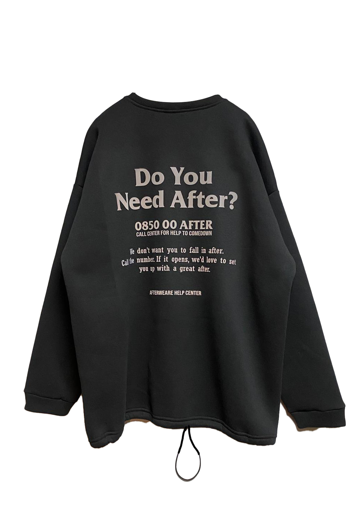 OVERSIZE BLACK SWEATSHIRT 'DO YOU NEED AFTER' REFLECTIVE