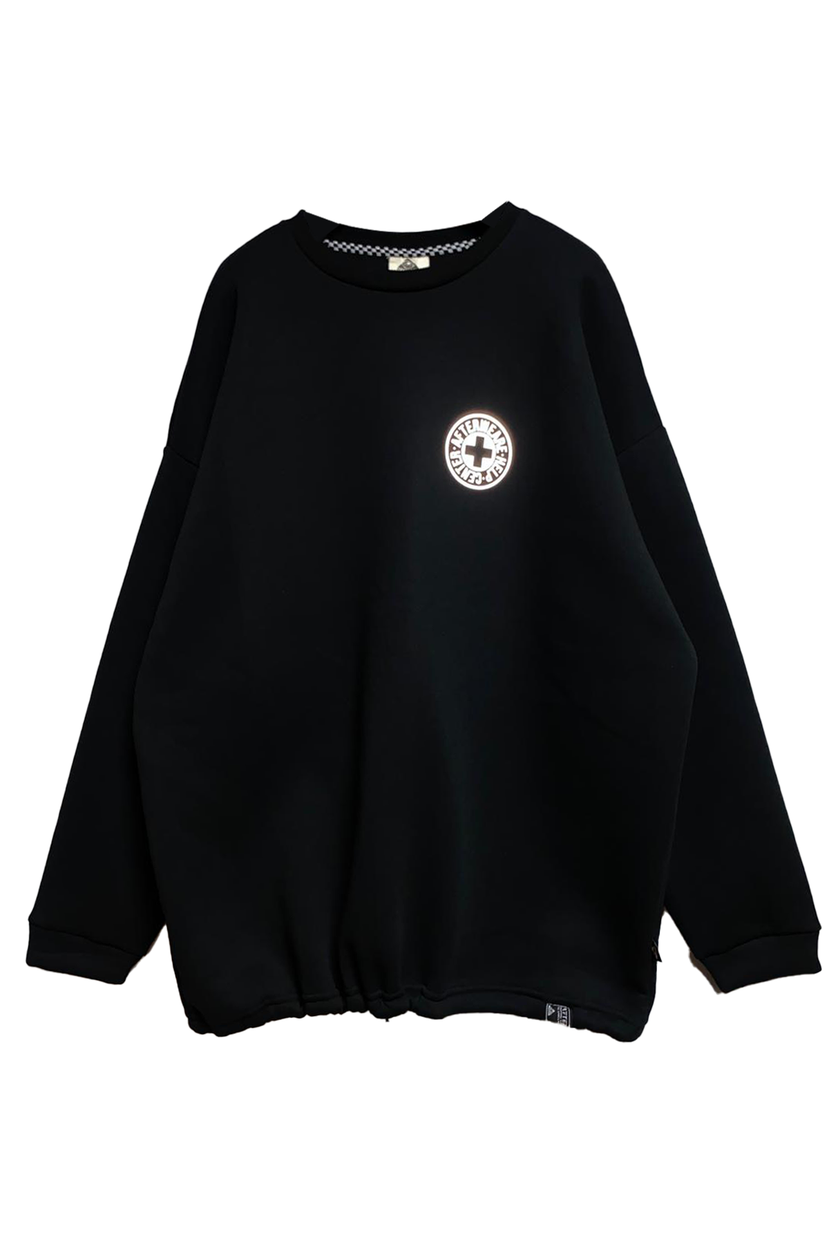 OVERSIZE BLACK SWEATSHIRT 'DO YOU NEED AFTER' REFLECTIVE.