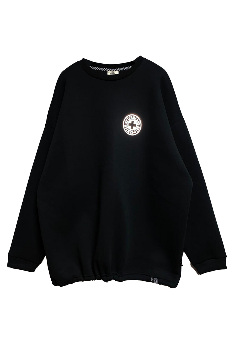 OVERSIZE BLACK SWEATSHIRT 'DO YOU NEED AFTER' REFLECTIVE