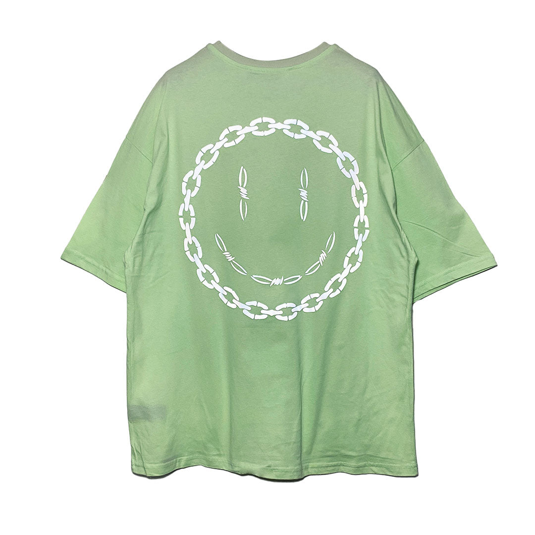 GREEN OVERSIZE T-SHIRT 'ACID CHAIN' REFLECTIVE 'LIMITED EDITION'