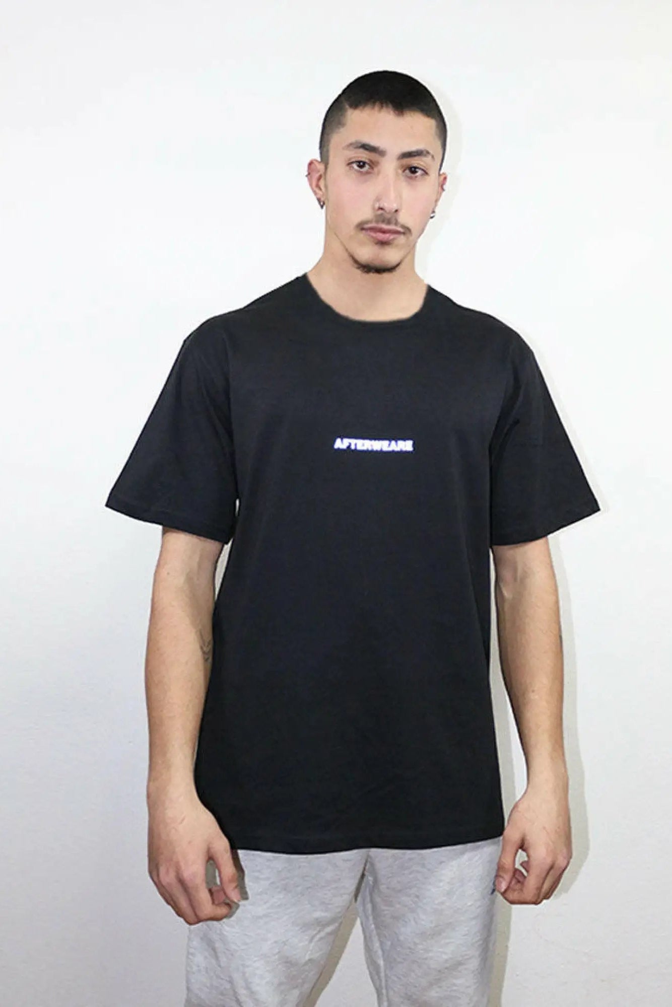 REGULAR FIT BLACK T-SHIRT ’THE KIDS WANT TECHNO’ REFLECTIVE - OVERSIZED T-SHIRT