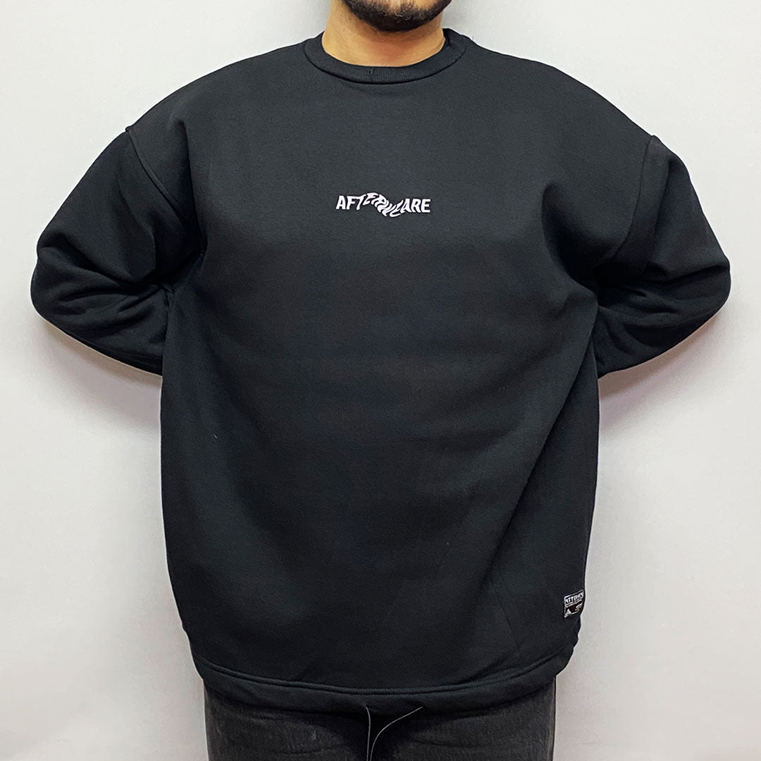 OVERSIZE BLACK SWEATSHIRT 'TECHNO REVOLUTION' REFLECTIVE.