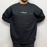 siyah sweatshirt techno baskılı ve reflektörlü