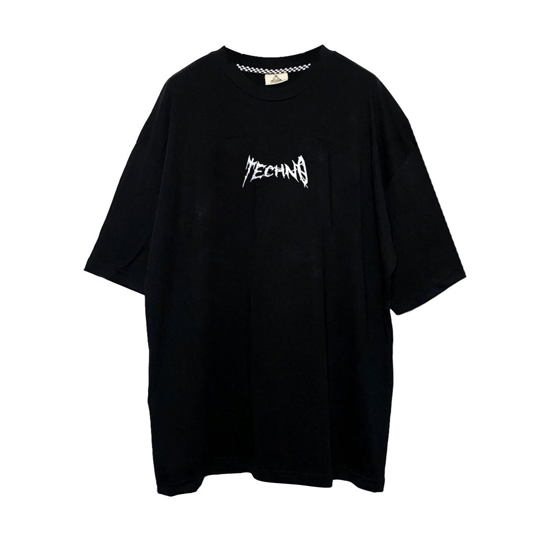 OVERSIZE BLACK T-SHIRT 'I AM TECHNO BIG BACK' REFLECTIVE.