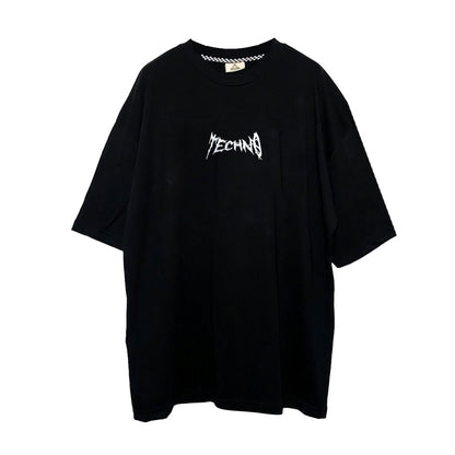 OVERSIZE BLACK T-SHIRT 'I AM TECHNO BIG BACK' REFLECTIVE