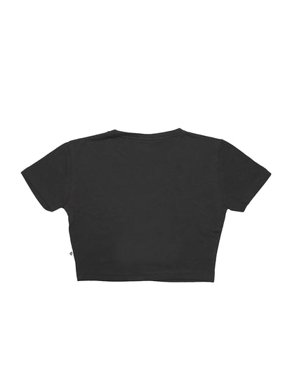 Siyah Basic Crop Tee