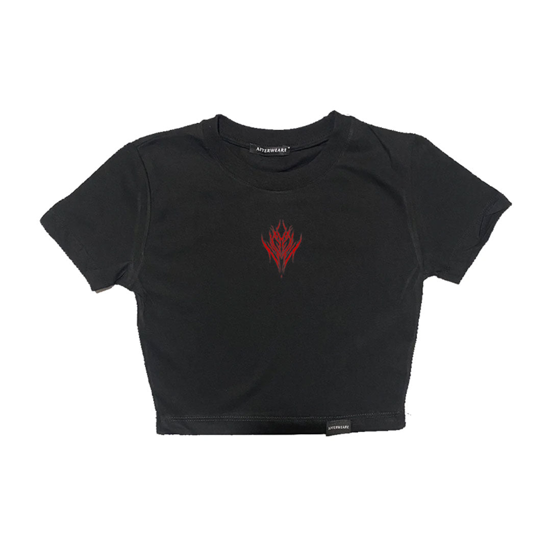 Siyah Crop Tişört - RAVE IN HELL | B-RAVER Black Crop T-shirt.