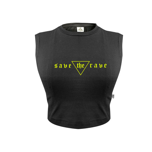 Siyah Crop Top Üst | Save The Rave