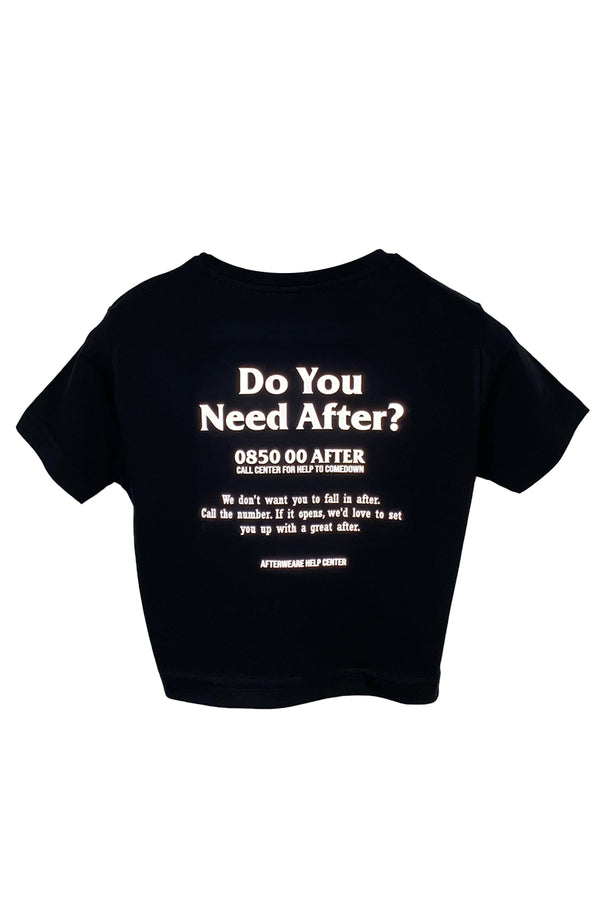 Reflektör baskılı siyah crop tişört - Do You need after? reflective print black crop top