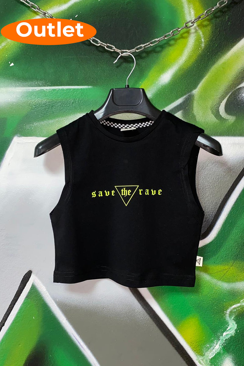 OUTLET - Siyah Crop Top - Save The Rave