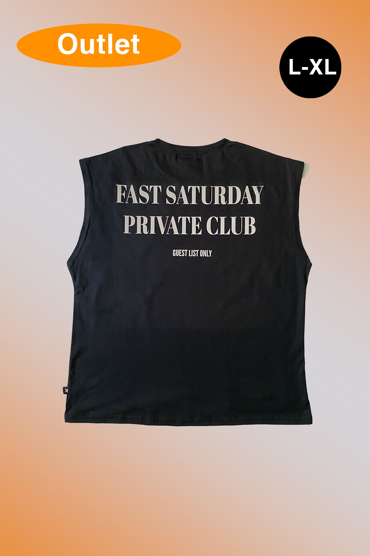 OUTLET - Siyah Oversize Kolsuz Spor Tee