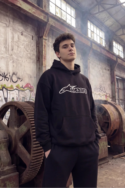 Siyah Kapüşonlu Sweatshirt 'STARWEARE'