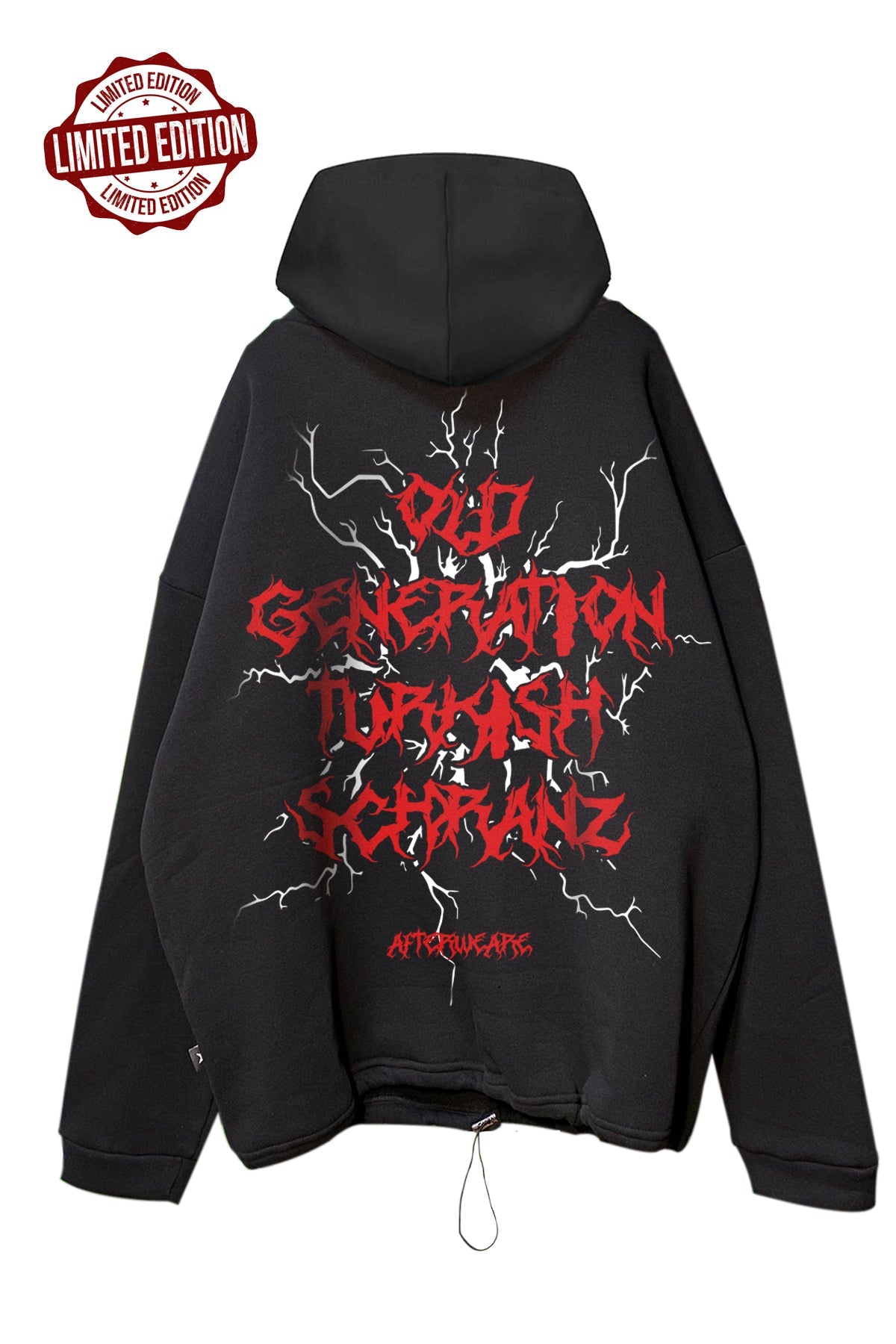 SCHWARZER OVERSIZE-HOODIE „HALLUCINATION“ REFLEKTIEREND