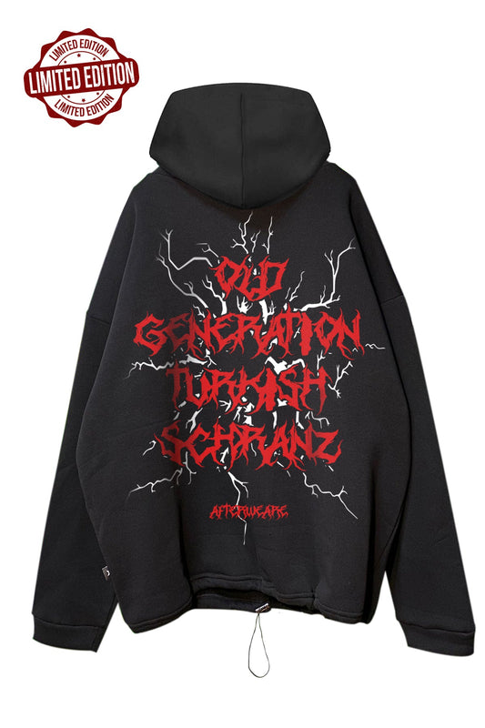 Siyah Kapüşonlu Sweatshirt 'Old Generation Turkish Schranz'