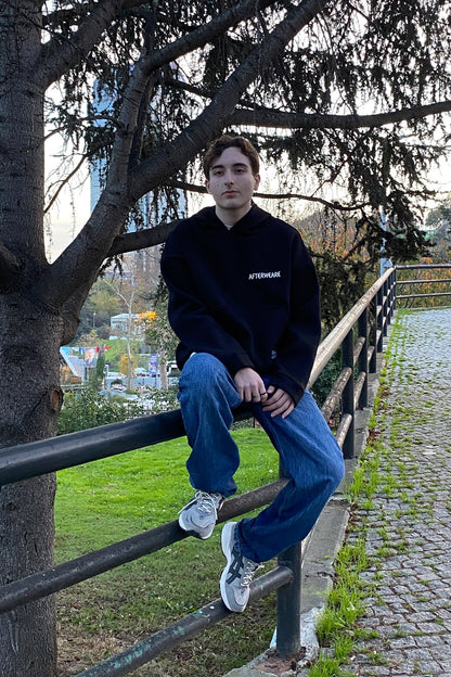 SCHWARZER OVERSIZE-HOODIE „HARDCORE MOTHERFUCKER“ REFLEKTIEREND