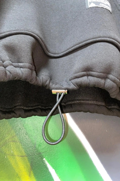 siyah oversize kapüşonlu hoodie – rahat ve modern techno tarzı sweatshirt - streetwear hoodie