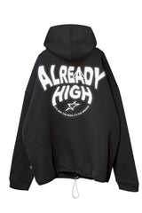 SCHWARZER OVERSIZE HOODIE 'ACID CREW' REFLEKTIEREND 