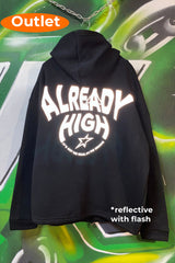 OUTLET - Siyah Oversize Hoodie - Already High