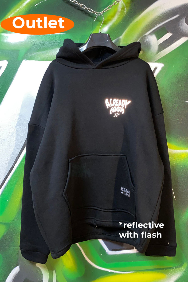 OUTLET - Siyah Oversize Hoodie - Already High