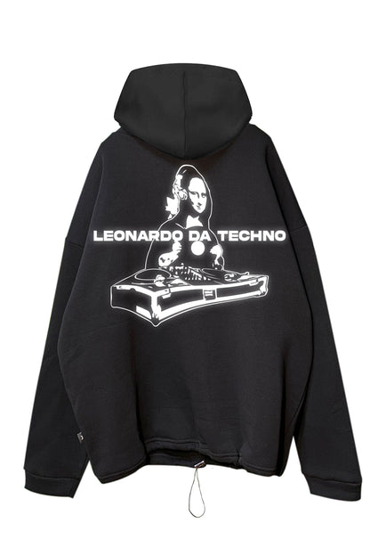 Siyah Kapüşonlu Sweatshirt 'MONA LISA' Black Oversize Hoodie.