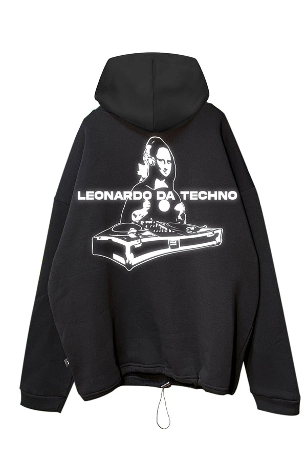 Siyah Kapüşonlu Sweatshirt 'MONA LISA' Black Oversize Hoodie