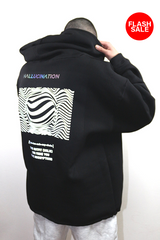 Unisex Siyah Oversized Kapüşonlu – 'HALLUCINATION' reflective flash sale