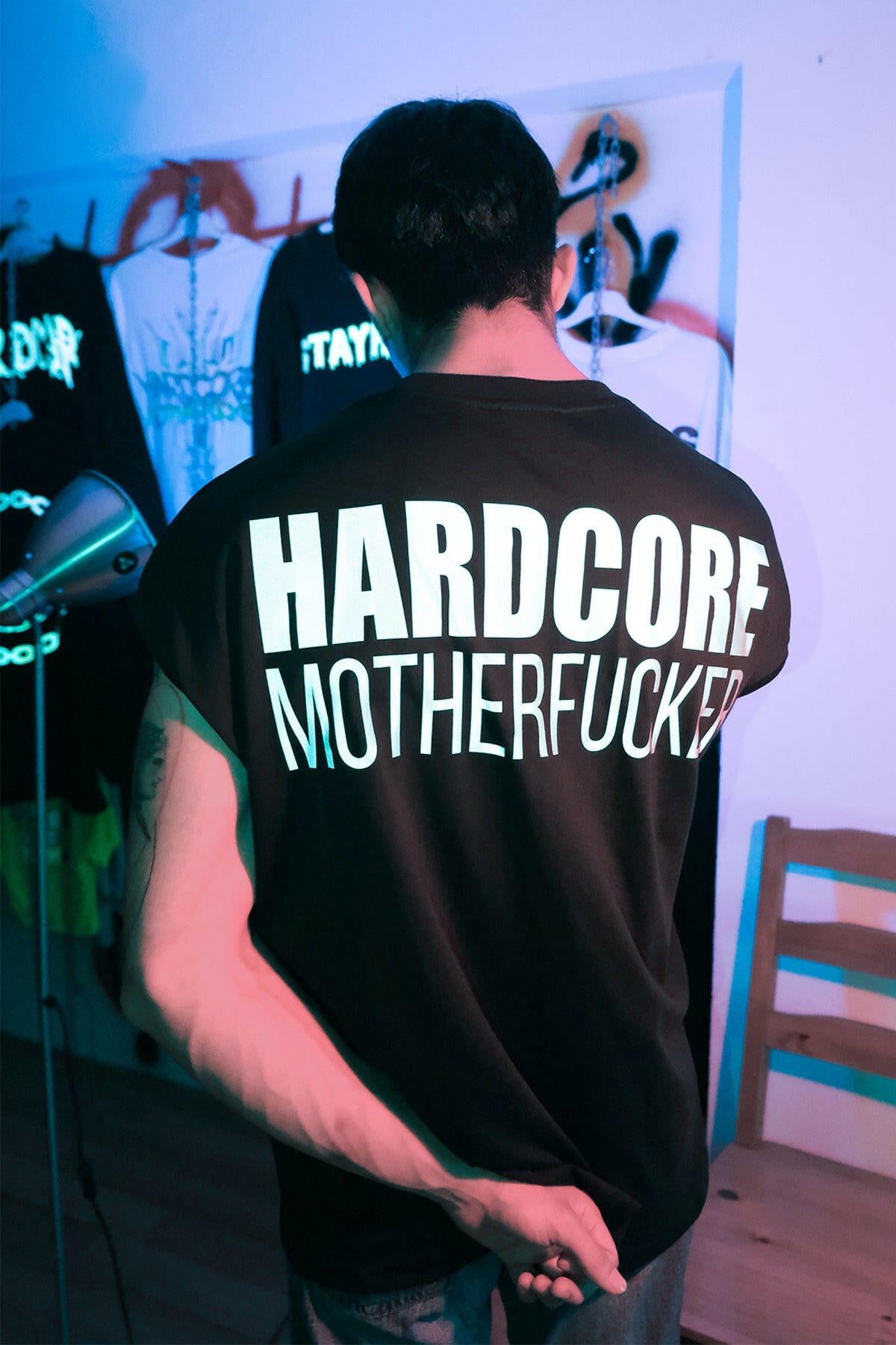 Kolsuz Tişört Üst - Hardcore Motherfucker | Reflective Sleeveless Top.