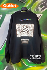 OUTLET - Siyah Oversize Sweatshirt - Hallucination