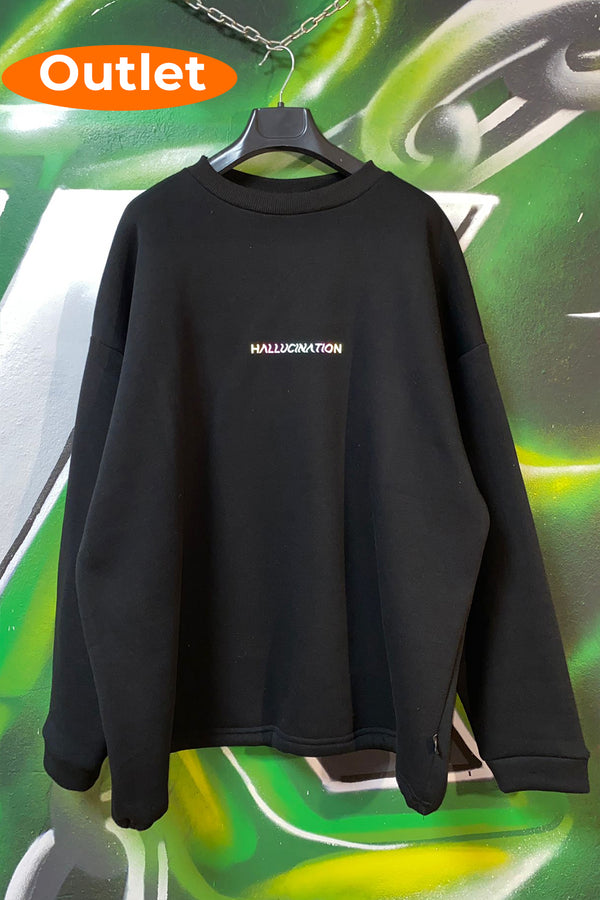 OUTLET - Siyah Oversize Sweatshirt - Hallucination