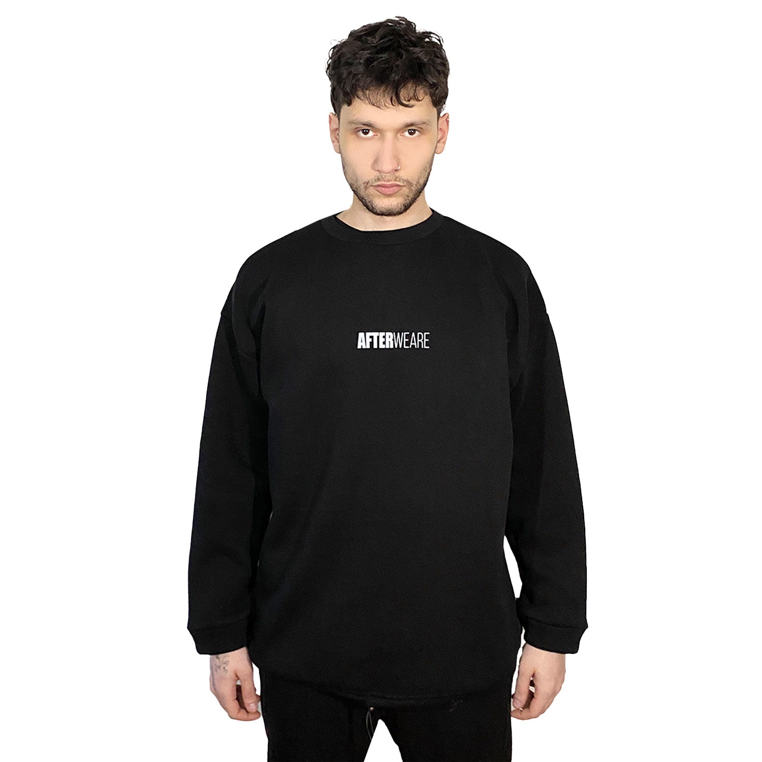 OVERSIZE BLACK SWEATSHIRT 'HARDCORE MOTHERFUCKER' REFLECTIVE.