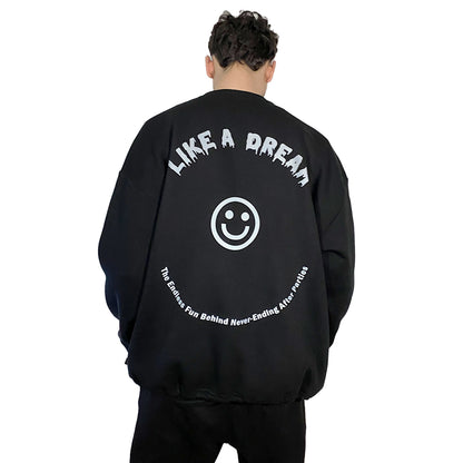 OVERSIZE BLACK SWEATSHIRT 'LIKE A DREAM' REFLECTIVE.