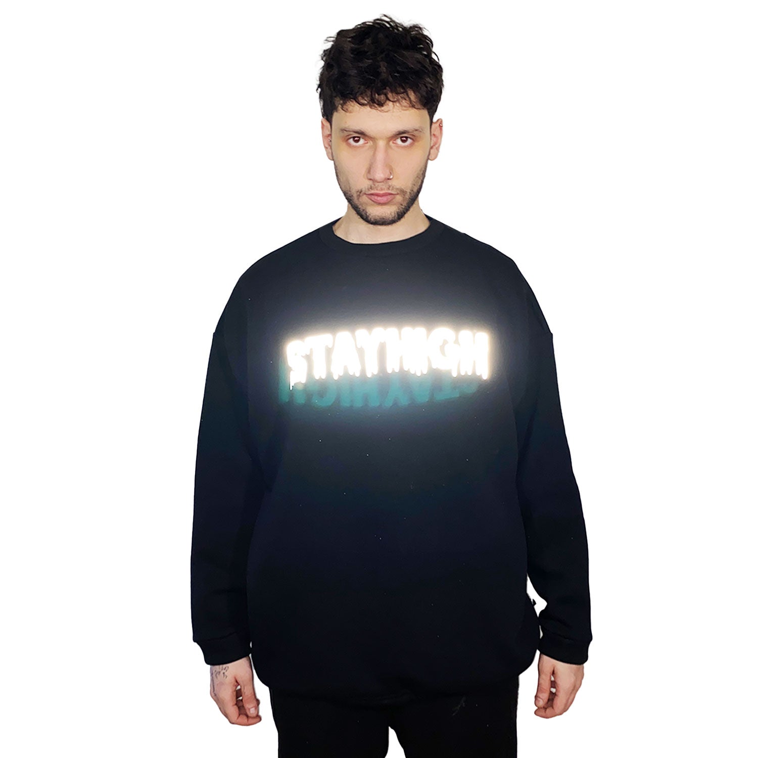 siyah sweatshirt stayhigh baskılı