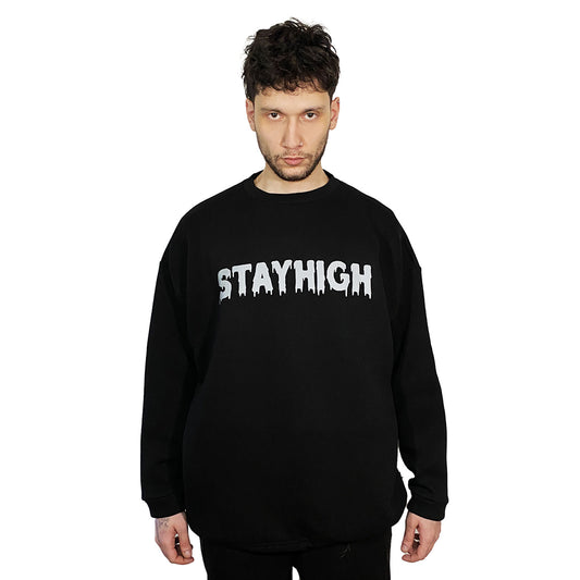 siyah sweatshirt stayhigh baskılı